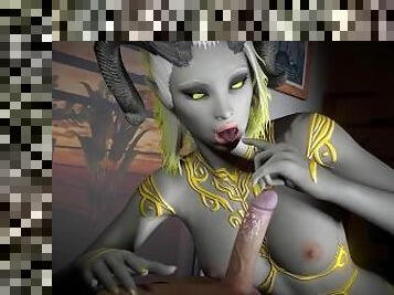 Golden Demon Girl Sucking Dick