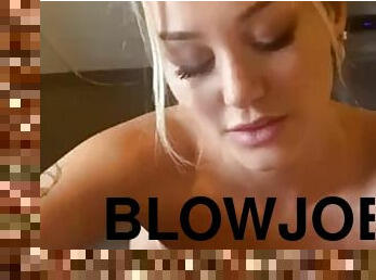 Pov blowjob from amateur blonde wife i found her in business. a