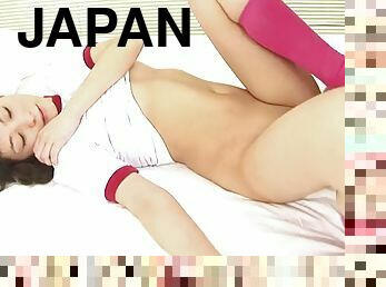 Japanese girl Anri Kawai has an uncensored mmf threesome