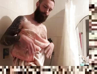 banyo-yapma, mastürbasyon-masturbation, amatör, genç, mastürbasyon, pis, kıç-butt, duş, sapık, dövme