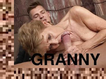 Strong guy fucks granny