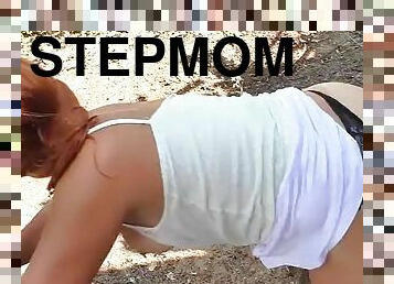 Stepmom called her stepson out in the wild for a blowjob and anal