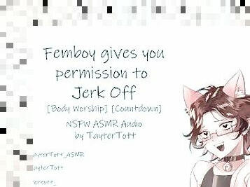 Femboy gives you permission to Jerk Off  NSFW ASMR [Body Worship] [Countdown]
