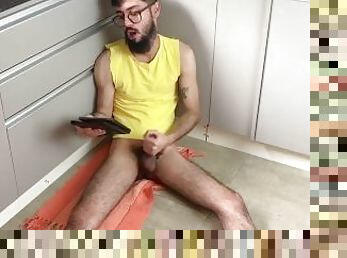 MASTURBATING IN THE KITCHEN WATCHING PORN ON THE TABLET
