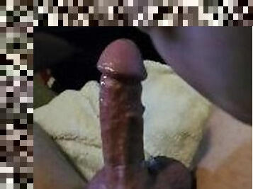 Edging dick with pre cum as lube