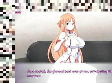 Waifu Hub [Hentai parody game PornPlay ] Ep.1 Asuna Porn Couch casting