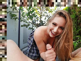 Pure POV lust with the teen throating and riding in reverse like a pro
