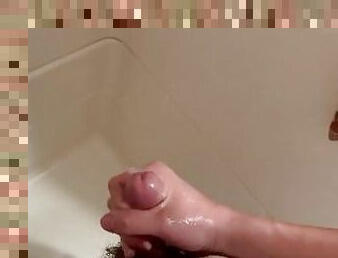 Jerked Off Hard in the Shower