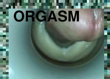 Orgasm from a man with sperm in front of the camera
