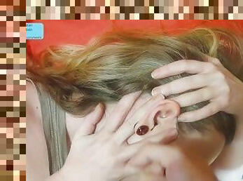 Naughty Natali Takes a Cum Shot in the Ear - Ear Porn - Handjob