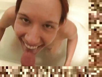 Hot Misty Blowjob a dick in Bathtub