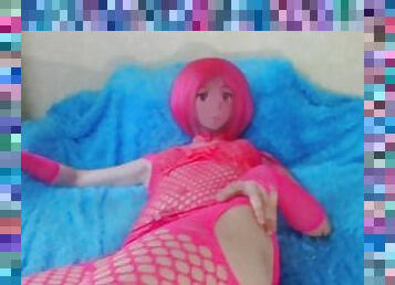 SHEMALE ANIME COSPLAY PINK MUSIC MASTURBATION