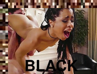 Naughty black babe Kira Noir fabulous sex video