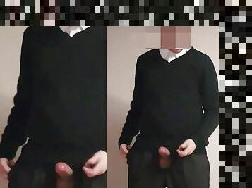 Security Guard masturbate in work outfit 