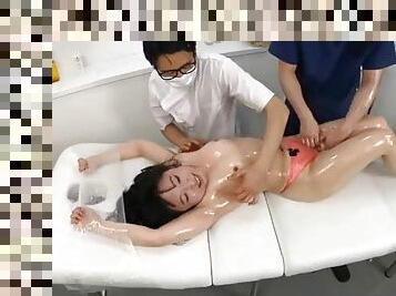 Japanese girl massage tickled