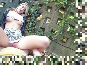 Dirty Flix - Blonde cutie tricked into outdoor sex