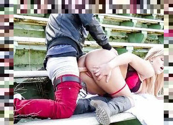 CULIONEROS - Curvy Czech Pornstar Fucked Outdoors At Some Stadium In Spain