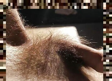 hairy teen stroking in sun