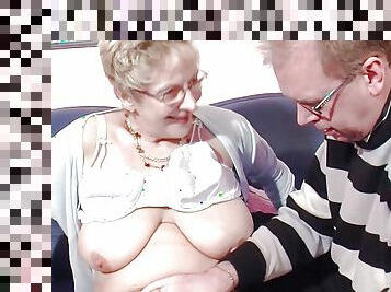 Chubby old german grandma with big natural tits fucked