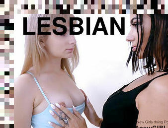 Hottie Darkhair licking a perfect teenager butt in sex video