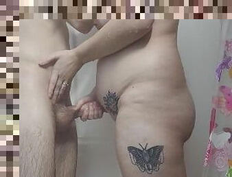 culo, bañando, tetas-grandes, coño-pussy, anal, madurita-caliente, mamá, ducha, polla, chupando