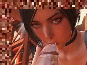 Ada Wong Deephroat Blowjob close up  Resident Evil