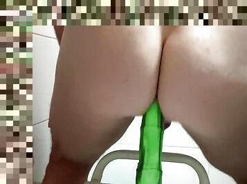 riding my green dildo