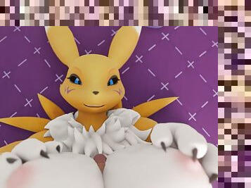 Sexy  busty Renamon doing titjob POV