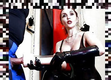 Mistress Eva Dominatrix Latex Milf Play With a Slave Fuck Pussy Big Ass Toys Mature Latex Mask High Heels