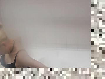 My hot teen exgirlfriend taking a revitalizing steam shower