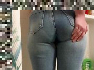 masturbation, pissande, amatör, brudar, tonåring, trosor, blond, fetisch, jeans