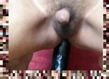 Malay struggle riding huge dildo  11 inches