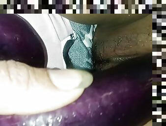 Two large eggplants destroy mother-in-law&#039;s genitals xxxxxxxxxxxx part 1