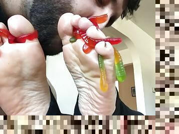 Worms gummi foot worship