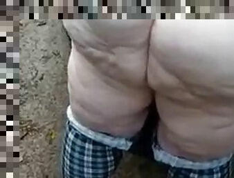 Fucking this big white ssbbw ass outdoors