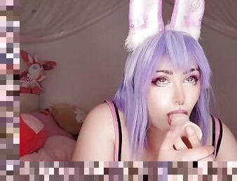 ????Chubby Purple Bunny Loves Daddy's Cock ????