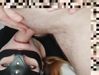 I like to suck his dick and balls. Close up of a blowjob. Home video