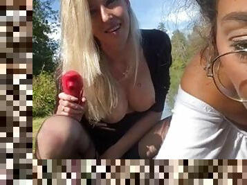 Amanilouve Aubeureal has some fun in a public threesome