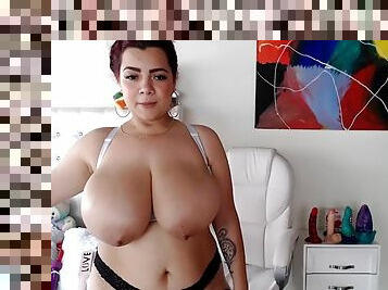 Chubby latin goddess squirt dances bouncing great boobs