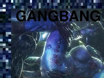 gangbang-hubungan-seks-satu-orang-dengan-beberapa-lawan-jenis, membenturkan, kasar