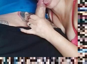 My girlfriend gives me a blowjob with  swallow