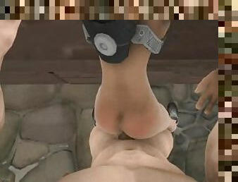 Sexy Tracer is getting fucked by muscular men in the basement wine cellar!(3d Japanese Hentai)