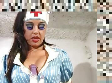 Nurse in latex self service