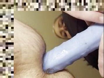 FULL HD!! She STRETCHES his ASSHOLE with her Big BLUE Strap-On! ????