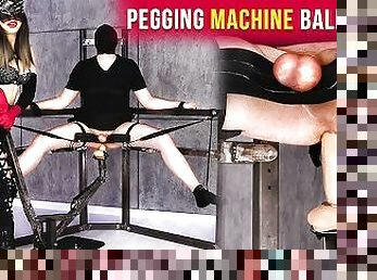 Pegging Fucking Machine and Hard Ballbusting – Strapon Femdom  Era