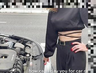 Fake car repair with anal