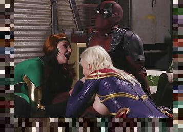 Marvel role play leads busty whores to crazy fuck scenes with Deadpool