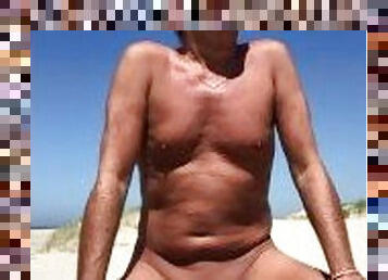 Ultimateslut Shameless Male Whore slave walks the public beach nude for his Mistress G