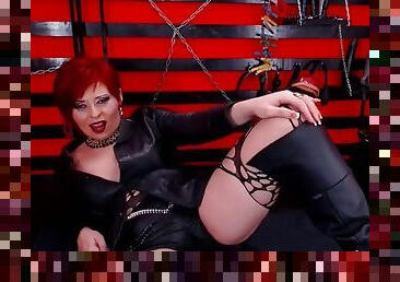 Seductive red head home if smoking on cam in boots