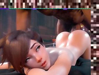 Overwatch tracer is fucked very rich with big cock with cum inside